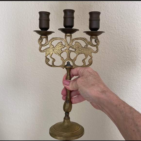 [SOLD] Vintage Brass Candelabra - Picture 6 of 8